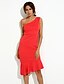 cheap Women&#039;s Dresses-Women&#039;s Ruffle Party Simple Bodycon Dress - Solid Colored Off Shoulder Summer Black Red M L XL