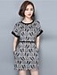 cheap Women&#039;s Dresses-Women&#039;s Going out Plus Size Vintage A Line Dress - Print Summer Black