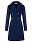 cheap Women&#039;s Coats &amp; Trench Coats-Women&#039;s Trench Coat Coat Daily Long Coat Regular Fit Jacket Long Sleeve Solid Colored Black Navy Blue Beige
