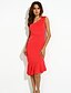 cheap Women&#039;s Dresses-Women&#039;s Ruffle Party Simple Bodycon Dress - Solid Colored Off Shoulder Summer Black Red M L XL