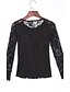 cheap Women&#039;s Blouses &amp; Shirts-Women&#039;s Solid Colored Lace Blouse Street chic Going out Black