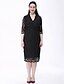 cheap Plus Size Lace Dresses-Women&#039;s Lace Knee Length Dress Black Beige Solid Colored Lace Spring Summer V Neck Vintage Lace XL XXL 3XL 4XL 5XL 6XL / Plus Size / Plus Size