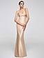Χαμηλού Κόστους Βραδινά Φορέματα-Βραδινή τουαλέτα Καρδιά Μακρύ Ταφτάς Επίσημο Βραδινό Φόρεμα με Πλαϊνό ντραπέ με TS Couture®