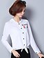 cheap Women&#039;s Blouses &amp; Shirts-Women&#039;s Print Shirt - Cotton Simple Casual / Daily Shirt Collar White