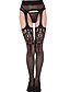 abordables Chaussettes et collants-Collant Fin - Jacquard Femme Noir