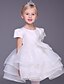 cheap Flower Girl Dresses-Ball Gown Short / Mini Flower Girl Dress - Organza Short Sleeve Jewel Neck with Bow(s) by