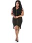 cheap Plus Size Dresses-Women&#039;s Plus Size Daily Weekend Asymmetrical Sheath Dress - Solid Colored Split V Neck Summer Black Wine XXL XXXL XXXXL / Slim