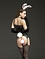voordelige Sexy lingerie-Dames Lingerie met kousenband Ultrasexy Teddy Nachtkleding Jacquard Zwart S M L
