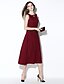 cheap Women&#039;s Dresses-Going out Simple Swing Dress - Solid Colored Square Neck Summer Black Navy Blue Wine