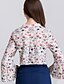 cheap Women&#039;s Blouses &amp; Shirts-Women&#039;s Daily Street chic Spring Fall Blouse,Print V Neck Long Sleeves Polyester Medium
