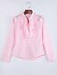 cheap Plus Size Tops-Women&#039;s Shirt Solid Colored Bow Long Sleeve Work Tops Casual Shirt Collar Yellow Pink White