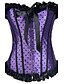 cheap Corsets &amp; Shapewear-Corset Women&#039;s Pink Red Purple Satin Overbust Corset Lace Up Polka Dot