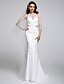 cheap Wedding Dresses-Wedding Dresses Mermaid / Trumpet Halter Neck Sleeveless Court Train Tulle Bridal Gowns With Appliques 2023
