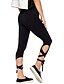 cheap Leggings-Women&#039;s Daily Cotton Sporty Legging - Solid Colored, Lace up Mid Waist Black S M L / Skinny