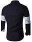 cheap Men&#039;s Shirts-Men&#039;s Patchwork Shirt - Cotton Casual / Daily Work White / Black / Long Sleeve