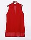 cheap Women&#039;s Blouses &amp; Shirts-Women&#039;s Choker Solid Red / Beige Blouse,Stand Sleeveless