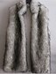 cheap Women&#039;s Coats &amp; Trench Coats-Women&#039;s Plus Size / Casual/Daily Sexy / Simple Fur Coat,Solid Stand Sleeveless Fall / WinterBlue / White / Beige /