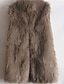 cheap Women&#039;s Coats &amp; Trench Coats-Women&#039;s Plus Size / Casual/Daily Sexy / Simple Fur Coat,Solid Stand Sleeveless Fall / WinterBlue / White / Beige /