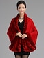 preiswerte Damen Pullover-Damen Standard Mantel / Capes-Übergröße Retro Solide Rot Schwarz Gelb Lila V-Ausschnitt Langarm Wolle Acryl Winter Mittel Mikro-elastisch
