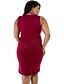 cheap Plus Size Dresses-Women&#039;s Plus Size Daily Weekend Asymmetrical Sheath Dress - Solid Colored Split V Neck Summer Black Wine XXL XXXL XXXXL / Slim