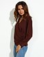 cheap Women&#039;s Blouses &amp; Shirts-Women&#039;s Plus Size Blouse Solid Colored Tops Wine Light Brown Black