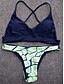 voordelige Bikini&#039;s &amp; Badmode-Dames Kleurenblok Bloemen Print  Bikini Zwempak Print Halter Zwemkleding Badpakken Groen