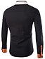 cheap Men&#039;s Shirts-Men&#039;s Casual / Daily Work Cotton Shirt - Color Block Black / Long Sleeve / Spring / Fall / Winter