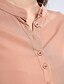 voordelige Damesblouses en -shirts-Vrouwen Eenvoudig Lente Overhemd,Casual/Dagelijks Effen Overhemdkraag Lange mouw Zwart / Grijs / Geel Katoen Medium