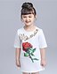 billige Kjoler-Jenter&#039; Halvlange ermer Blomstret 3D-trykt grafikk Kjoler Bomull Kjole Sommer Fritid / hverdag