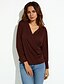 cheap Women&#039;s Blouses &amp; Shirts-Women&#039;s Plus Size Blouse Solid Colored Tops Wine Light Brown Black