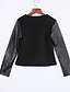 cheap Women&#039;s Bomber Jackets-Women&#039;s Fall Jacket Round Neck ¾ Sleeve Regular Cotton Patchwork