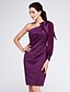 cheap Special Occasion Dresses-Sheath / Column One Shoulder Knee Length Chiffon / Satin Cocktail Party Dress with Side Draping by TS Couture®