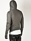 preiswerte Herren-Hoodies und -Sweatshirts-Herrn Hoodie-Jacke Solide Langarm Schwarz Grau / Frühling / Herbst