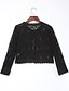 cheap Women&#039;s Jackets-Women&#039;s Wrap Solid Colored Plus Size Lace Long Sleeve Daily Tops Black Beige