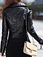 cheap Women&#039;s Jackets-Women&#039;s Faux Leather Jacket Daily Weekend Regular Fit Outerwear Long Sleeve Spring Black S M L XL XXL