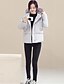 cheap Women&#039;s Puffer&amp;Parka-Women&#039;s Solid White / Black / Gray / Green Padded Coat,Simple Hooded Long Sleeve