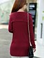 billige damesweaters-Dame Simpel Casual/hverdag Lang Cardigan Ensfarvet,Rød / Sort / Grå V-hals Langærmet Bomuld Forår Medium