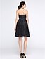 cheap Cocktail Dresses-A-Line Fit &amp; Flare Little Black Dress Cute Holiday Homecoming Cocktail Party Dress Halter Neck Sleeveless Knee Length Chiffon Lace with Lace 2021 / Prom