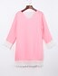 billiga T-shirts för damer-Enfärgad Långärmad T-shirt Kvinnors Rund hals Rayon / Polyester