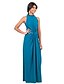 cheap Plus Size Dresses-Women&#039;s Sheath Dress Sleeveless Solid Colored Ruched Summer Crew Neck Boho Plus Size Black Blue / Maxi