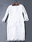 abordables Robes pour Femmes-Femme Robe Droite Automne Couleur Pleine Col Rond Blanche Rose