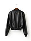 billige Kvinner Leather &amp; Faux Leather Jackets-Bomull Lærjakker - Ensfarget Dame