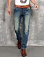 abordables Pantalones y bermudas de hombre-Hombre Casual Algodón Vaqueros Pantalones - Un Color Azul 34
