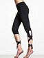 tanie Legginsy-Damskie Codzienny Bawełna Sportowy Legging - Solidne kolory, Wiązanie Średni Talia Czarny S M L / Rurki