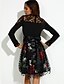 cheap Women&#039;s Dresses-Women&#039;s Street chic A Line Dress - Floral Lace / Flower Stand Spring Black M L XL