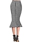 Χαμηλού Κόστους Παντελόνια Μεγάλου Μεγέθους-Γυναικεία Κομψό στυλ street Εφαρμοστό Φούστες Καθημερινά Κυνηγόσκυλο Με Βολάν Μαύρο Τ M L / Λεπτό