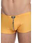 cheap Men&#039;s Exotic Underwear-Men&#039;s Faux Leather Ultra Sexy Panties Solid Colored Low Waist Black White Orange M L XL