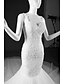 levne Svatební šaty-Mořská panna Do V Super extra dlouhá vlečka Tyl Svatební šaty vyrobené na míru s Korálky / Aplikace podle LAN TING BRIDE®