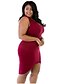 cheap Plus Size Dresses-Women&#039;s Plus Size Bodycon Black Sleeveless Solid Colored Split Summer V Neck Club Wine Black L XL XXL XXXL XXXXL / Asymmetrical