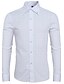 baratos Camisas para Homem-Homens Xadrez Camisa Social - Algodão Casual Trabalho Branco / Preto / Azul Marinho / Manga Longa